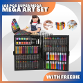 168pcs Art Set - Coloring Set Super Mega Rollerball Pen Colorful Pencil Wax Crayon and Oil Painting Brush Set Watercolour Puffs Plastic Palette Pencil Sharpener Sale COD. 