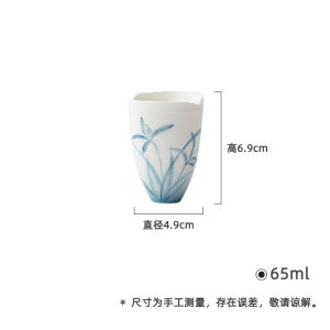 墨己玉泥云兰清欢陶瓷闻香杯功夫茶具家用陶瓷手绘兰花茶杯品茗杯
