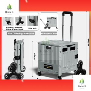 Multifunctional Foldable Shopping Cart Grocery Utility Cart Storage Trolley Pet Storage Car With 4 Wheels