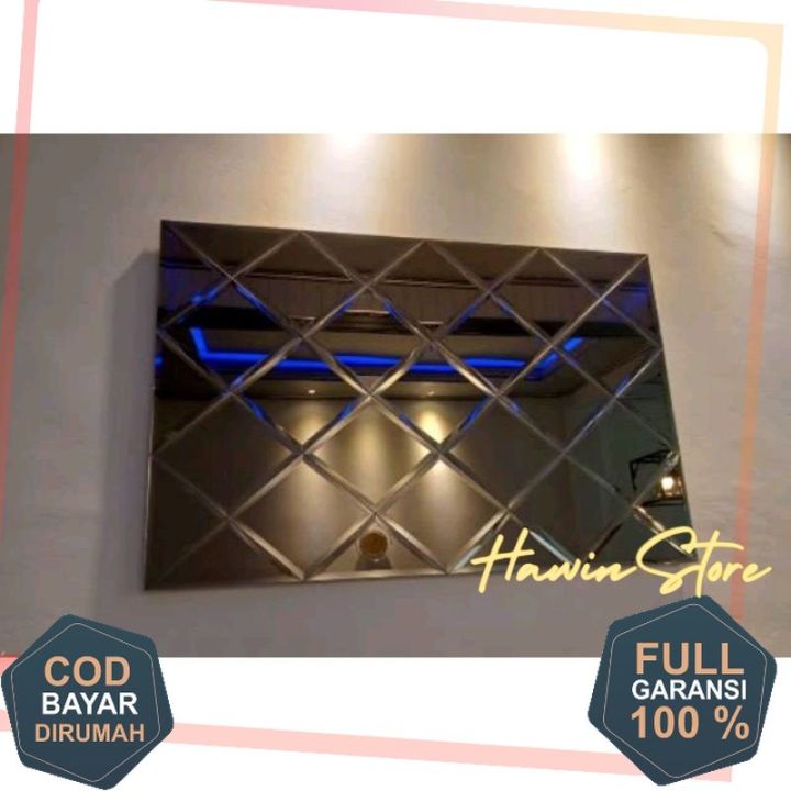 cermin bronze 35 x 35 tidak bevel tebal cermin 5mm