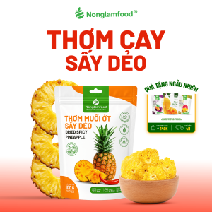 Thơm (Dứa/ Khóm) Sấy Dẻo Muối Ớt NONGLAMFOOD Vị Chua Ngọt Tự Nhiên Trái Cây Sấy Hoa Quả Sấy Túi 100g