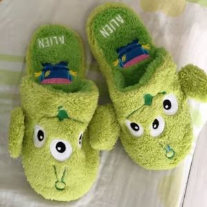 Disney Anime Lilo&Stitch Plush Slippers Kawaii Cartoon Winnie The Pooh Modeling Accessories Home Bottom Plate Casual Slippers