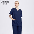 ANNO Soft Medical Scrubs Set Summer Unisex Uniform Clinic Hospital Sanitary Coveralls Nurse Suit Caregiver Dental Work Clothes Doctor Medical Apparel. 