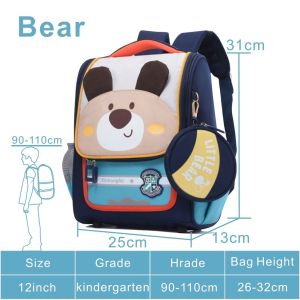 Cartoon School Bag for Kids Large Capacity Spine Protective Kindergarten Waterproof Backpack