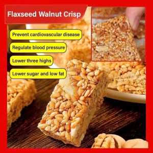 Flaxseed Walnut Crisp Low Calorie Healthy Cake Sugar Free High Fiber Biscuit Prevent cardiovascular disease Regulate blood pressure Lower three highs Lower sugar and low fat