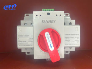 Cầu dao đảo chiều tự động ATS 2 pha 125A Bộ đổi nguồn điện tự động ATS 220V 2 pha 125A- FHM1-125/2P