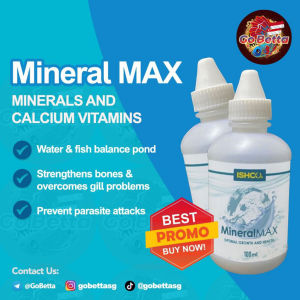 🇸🇬 ISHCO Mineral Max High Calcium Fish Supplement – Mineral & Vitamin Booster for Betta Channa & Ornamental Fish | Strengthens Bones Enhances Growth & Immunity | Aquarium Water Treatment & Health Support | Betta Shop Singapore Online Fish Store