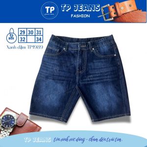 (TP1989) Quần Sooc Quần Đùi Quần Short Jean Nam Form Ống Vừa Gam Màu Xanh Đậm Sang Trọng Dễ Phối Đồ  - TP Jeans