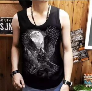ShopAoi Singlet Elang Kaos tanpa lengan Kaos Dalam Singlet Pria Lekbong