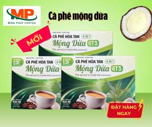 Cà phê Minh Phát - Cà phê mộng dừa hòa tan 4IN1 HỘP LỚN