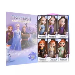 A Set Disney Frozen Anna Elsa Princess Action Figures Model Toy Snow White Collection Doll Gift For Girls