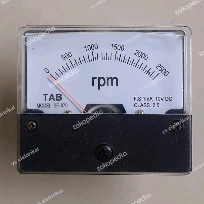RPM Meter Analog 0-2500 RPM 1 mA 10 V DC Tachometer - Belanja Yuk09 ...