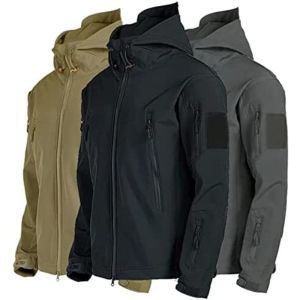 Outdoor Activities Waterproof Jacket with Shark Skin Design Hoodie and Zipper Riding Jacket Windproof