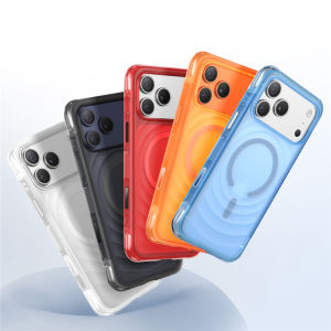 For Magsafe Matte Original Airbag Ripple c Case For iPhone 17Pro 16 16Pro 17Pro Max Anti-fall Wireless Charger Hard Cover