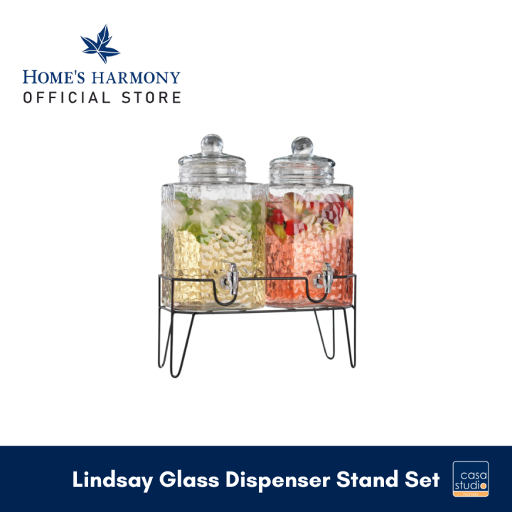 Casa Studio Lindsay Glass Dispenser Stand Set