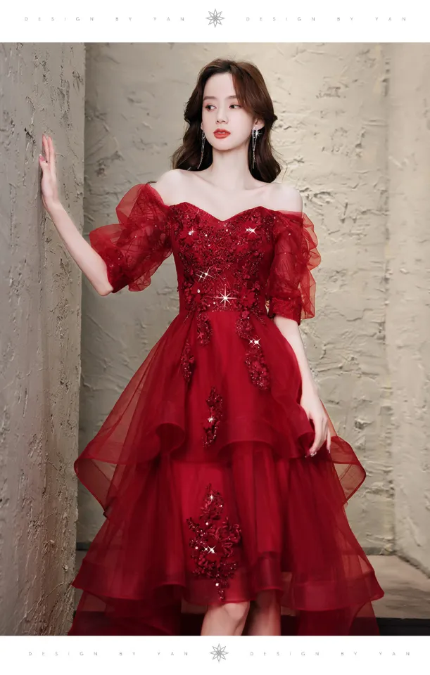 Princess Sky Blue Elegant Red Ball Gown Prom Dress - Bridelily