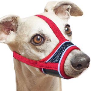 YING39292 Comfortable Mesh Dog Muzzle Soft Fabric Adjustable Strap Pet Portable Allows Panting and Drinking Dog mouthpiece Small to Medium Dogs