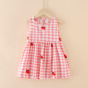 Bykiddos - Dress Anak Bayi Perempuan Cantik / Pakaian Anak Perempuan Lucu Tanpa Lengan / Dress Anak Kekinian Gaya Korean