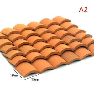 QUANSEN 60Pcs Mini Roof Tiles For Landscaping Miniature Tiles For Dollhouse 1/16