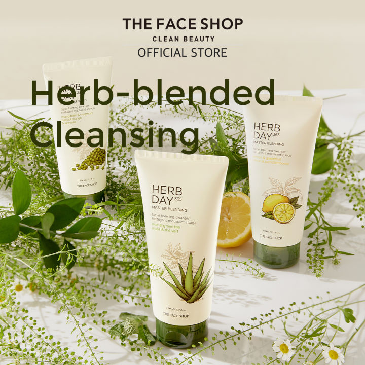 THE FACE SHOP Herb Day 365 Master Blending Foaming Cleanser Mung Bean