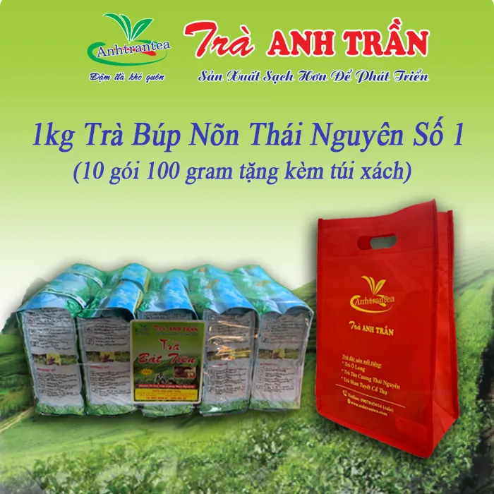 1 kg Trà bắc Thái Nguyên- Trà Bát Tiên Anh Trần [tặng túi xách] (chuẩn hương vị Trà Tân Cương nhất)