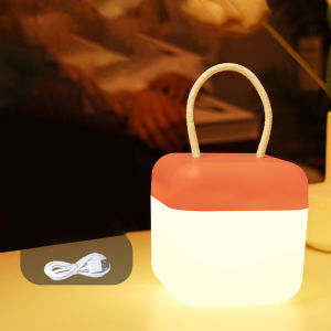 Vimite Smart Remote Control Small Night Light 3-Color Soft Light Flicker Dimming Illumination Plastic LED Bedside Lamp With Handle Rope Bedroom Light