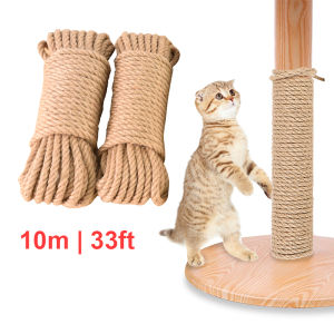 32.8FT Natural Sisal Rope DIY Jute Hemp Sisal Rope Binding Rope for Cat Scratching Post Toy