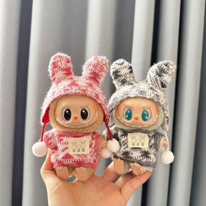 INK6755 Bunny Bodysuit Sitting Labubu Time Cloth Big Ear Dress Up 17cm Plush Dolls Clothes Toy Accessories Collection Labubu Dolls Clothes Cotton Doll Accessories