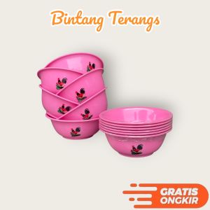 [ 24 pcs ] Mangkok Ayam Jago Plastik Paket Hemat Lusinan