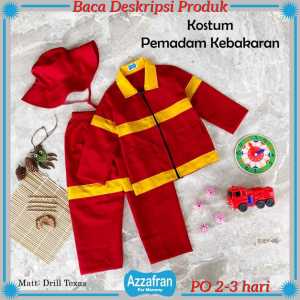 Carnaval Series | Kostum Pemadam Kebakaran | Azzafran for Mommy | Setelan Anak Laki Laki | Baju Carnaval | Kostum Karnaval | Baju Unik | Baju Anak Unik