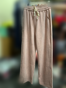 Quần suông nữ lưng thun ống rộng họa tiết