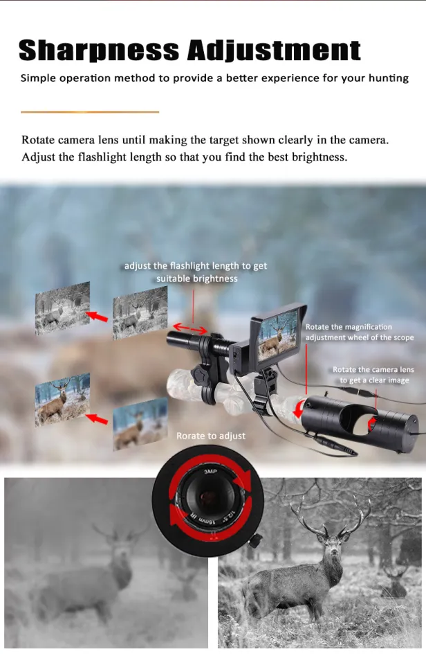 850nm DIY 3MP Body Camera Inch Screen Display Night Vision