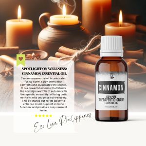 Eco Premium Cinnamon Essential Oil Therapeutic Grade Steam Distilled 100% Pure Vegan Aromatherapy