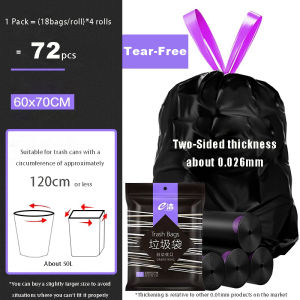 🇸🇬Kizyo Thickened Trash Bag Drawstring Garbage Bag Rubbish Bag Kitchen Bag Plastic Bag For Rubbish Bin No-Leaking