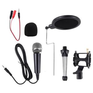 Chất lượng chuyên nghiệp Mic Điện Dung Kit Với Đứng Cho Karaoke Ghi Âm Phát Sóng Tương Thích Cho nhiều thiết bị