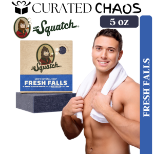 Dr. Squatch Fresh Falls Bar Soap for Men 5oz – Mineral Glacier Clay | No Grit Forest Citrus Clean
