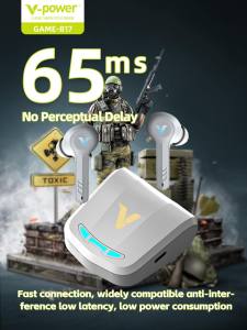 V-POWER B17 E-Sport Gaming User Bluetooth Headset 5.3Version Built-in Microphone with Charging Case