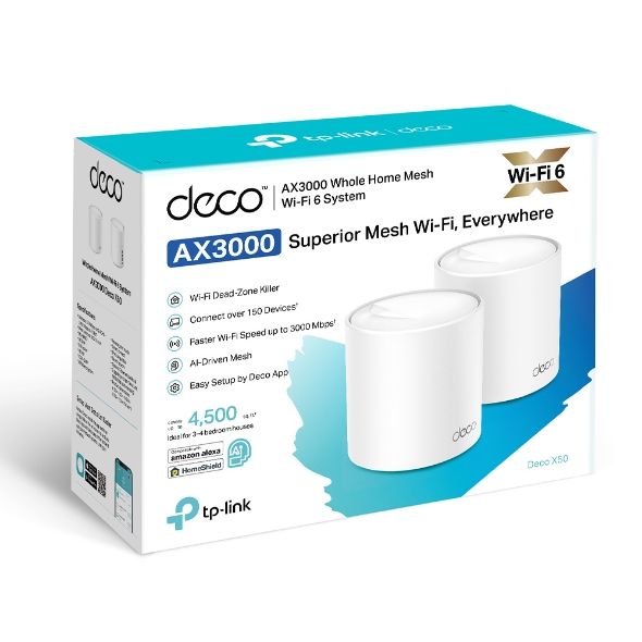 TP LINK Deco X50 New AX3000 Whole Home Mesh WiFi 6 System (2PACK ...