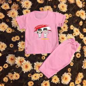 Setelan Anak Perempuan/Cowok Kaos/Baju Kartun 17 AGUSTUS MERAH PUTIH Umur 6 bulan - 10 tahun