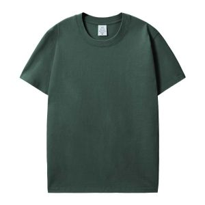 夏季男装重磅纯棉短袖t恤男女宽松纯色打底衫潮牌体恤白色衣服