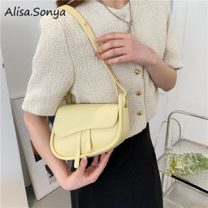COD Alisa.Sonya 5 colors women Saddle Shoulder Bag Clutch Purse Small Crossbody Bag Satchel Bags Handbag PU Leather