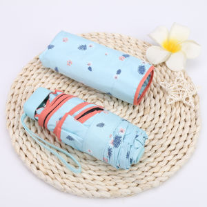 POWERLONG PH Korean Style Small Sun Umbrella Sunny and Rainy Dual-Use Five-Fold Umbrella Portable Pocket Umbrella Folding Umbrella Female Sun Protection