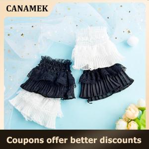 【 CANAMEK 】 Detachable Sleeves Fake Cuffs Female Lace Thin Pleated Flare Sleeve Ruffles Wristband Sweater Blouse Decorative Sleeves