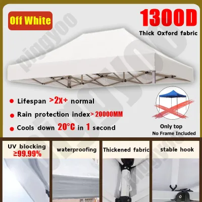 (Top Only) Thickening 1800D 2x2/2x3/3x3/3x4.5m/3x6m Outdoor Car Tent cover replacement Folding canopy tent Top Cover 5 colors waterproof sun protection camping tent portable garden umbrella tent