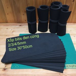 Xốp Bitis dày 2mm/3mm/4mm/5mm tấm màu đen cứng làm đồ thủ công DIY Size: 30x50cm