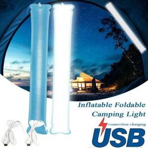 SWEET TIM Inflatable Camping Light Strip Portable Foldable Camping Lantern with Dimmer Round Head Outdoor Tent Lamp Travel