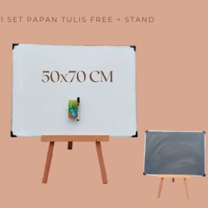 Whiteboard/Papan Tulis Standing Ukuran Sedang 50x70 cm Free Spidol Dan Penghapus