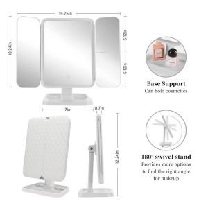 Vanity Mirror With Lights For Makeup Mirror For Table Aesthetic Folding Mirror With Light
