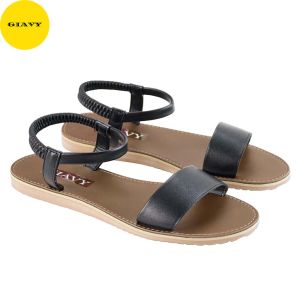 Giày sandal nữ quai ngang kiểu trơn thun hậu SU314 - GIAVY