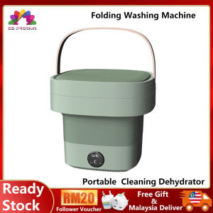 Ready Stock Folding Washing 折叠洗衣机 Machine Household Portable Mini Blue Light Cleaning Dehydrator Baby Clothes Socks Washing Tube Shipping From Malaysia